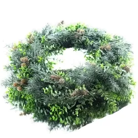 Weihnachtsdeko Eukalyptus Mischkranz mit Tanne gefrostet Ø 50 cm - Kunstblumen Weihnachtsdeko Eukalyptus Mischkranz mit Tanne gefrostet Ø 50 cm - Kunstblumen