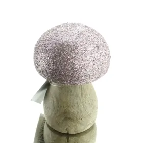 Weihnachtsdeko Fliegenpilz natur mit rosa Glitter Ø 7 x 10 cm - Holz Weihnachtsdeko Fliegenpilz natur mit rosa Glitter Ø 7 x 10 cm - Holz