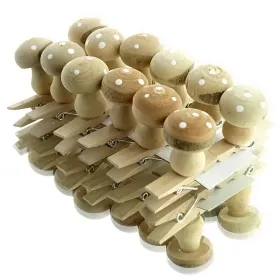 Weihnachtsdeko Fliegenpilze Natur auf Klammer 3,5 cm aus Holz - 12er Set Weihnachtsdeko Fliegenpilze Natur auf Klammer 3,5 cm aus Holz - 12er Set