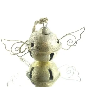 Weihnachtsdeko Glocke mit Flügeln Champagnerfarben aus Metall Ø 6,5 cm Weihnachtsdeko Glocke mit Flügeln Champagnerfarben aus Metall Ø 6,5 cm