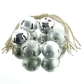 Weihnachtsdeko Glocken Silberfarben in drei Oberflächen aus Metall Ø 3 cm - 6er Set Weihnachtsdeko Glocken Silberfarben in drei Oberflächen aus Metall Ø 3 cm - 6er Set