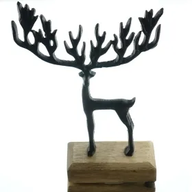 Weihnachtsdeko Hirsch mit Riesengeweih 22 cm - Aluminium & Mangoholz Weihnachtsdeko Hirsch mit Riesengeweih 22 cm - Aluminium & Mangoholz