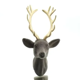 Weihnachtsdeko Hirschkopf Etienne Taupe mit goldfarbenem Geweih 19 cm - Kunststoff Weihnachtsdeko Hirschkopf Etienne Taupe mit goldfarbenem Geweih 19 cm - Kunststoff