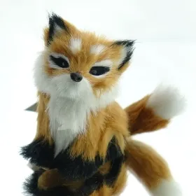 Weihnachtsdeko Kleiner Fuchs sitzend mit Kunstfell 7 cm - Kunststoff Weihnachtsdeko Kleiner Fuchs sitzend mit Kunstfell 7 cm - Kunststoff