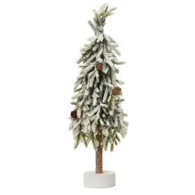 Weihnachtsdeko Mini-Baum indoor Ø 14 cm H: 45 cm beschneid - Holz & Kunsttsoff