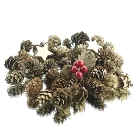 Weihnachtsdeko Mini-Zapfen Natur mit 3 Dekoelementen Weihnachtsdeko Mini-Zapfen Natur mit 3 Dekoelementen