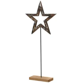 Weihnachtsdeko Stern auf Holzfuß braun/antik - MDF Mix