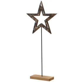 Weihnachtsdeko Stern auf Holzfuß braun/antik - MDF Mix