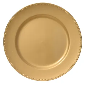 Weihnachtsdeko Teller mit Zierrand goldfarben rund Ø 33 cm - Kunststoff