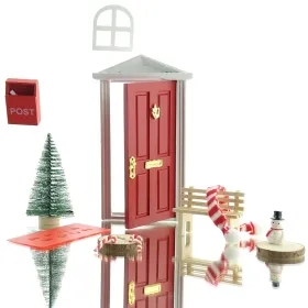Weihnachtsdeko Wichtel-Tür Rot mit Zubehör 13-teilig - Holz & Kunststoff Weihnachtsdeko Wichtel-Tür Rot mit Zubehör 13-teilig - Holz & Kunststoff