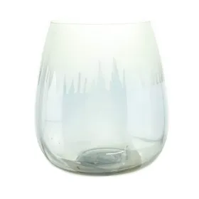 Weihnachtsdeko Windlicht MOUNTAIN Grau Ø 9 x 10 cm - Glas