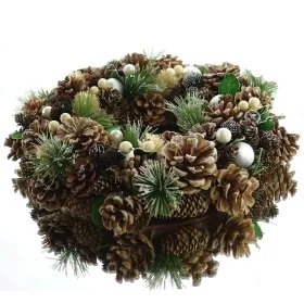Weihnachtsdeko Zapfenkranz mit silberfarbenen Kugeln & Kiefernspitzen Ø 32 cm Weihnachtsdeko Zapfenkranz mit silberfarbenen Kugeln & Kiefernspitzen Ø 32 cm