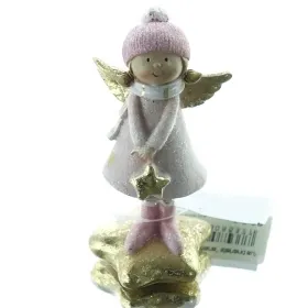 Weihnachtsengel Belana Rosa auf Stern stehend gefaltete Hände 9 cm - Polyresin Weihnachtsengel Belana Rosa auf Stern stehend gefaltete Hände 9 cm - Polyresin