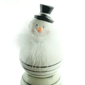 Weihnachtsfigur Schneemann Frosti Schwarz & Weiß Ø 8 cm x 12,5 cm - Keramik Weihnachtsfigur Schneemann Frosti Schwarz & Weiß Ø 8 cm x 12,5 cm - Keramik