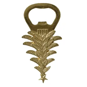 Weihnachtsflaschenöffner Tanne Goldfarben Höhe 13,5 cm Breite 7 cm - Metall