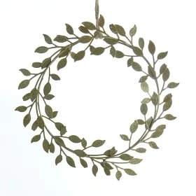 Weihnachtskranz mit Blättern Goldfarben Ø 19 cm aus Metall Weihnachtskranz mit Blättern Goldfarben Ø 19 cm aus Metall