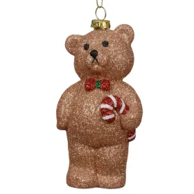 Weihnachtsanhänger Bär Pekanuss braun bruchfest 12,3 cm - Kunststoff
