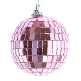 Weihnachtskugel Disco Fuchsia rosa mit Spiegelplättchen Ø 6 cm Weihnachtskugel Disco Fuchsia rosa mit Spiegelplättchen Ø 6 cm