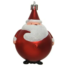 Weihnachtskugel Weihnachtsmann Rot matt bruchfest Ø 8 cm Höhe 8,5 cm - Kunststoff
