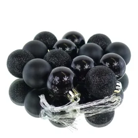 Weihnachtskugeln Black schwarz bruchfest Ø 3 cm aus Kunststoff - 14er Set