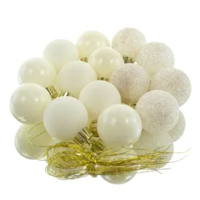 Weihnachtskugeln Wollweiß bruchfest Ø 3 cm aus Kunststoff - 14er Set