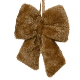 Weihnachtsschleife Braun 30 x 21 x 7 cm - Kunstfell