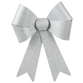 Weihnachtsschleife silberglänzend Höhe 50 cm Breite 38 cm - Kunststoff