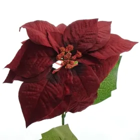 Weihnachtsstern-Blüte / Poinsettie Dunkelrot am langen Stiel 74 cm - Kunststoff Weihnachtsstern-Blüte / Poinsettie Dunkelrot am langen Stiel 74 cm - Kunststoff