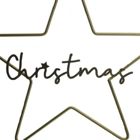 Weihnachtsstern mit CHRISTMAS Schriftzug Goldfarben Ø 41 cm - Metall