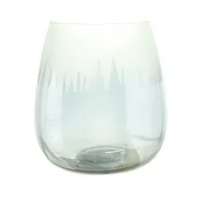 Weihnachtsdeko Windlicht MOUNTAIN Grau Ø 9 x 10 cm - Glas